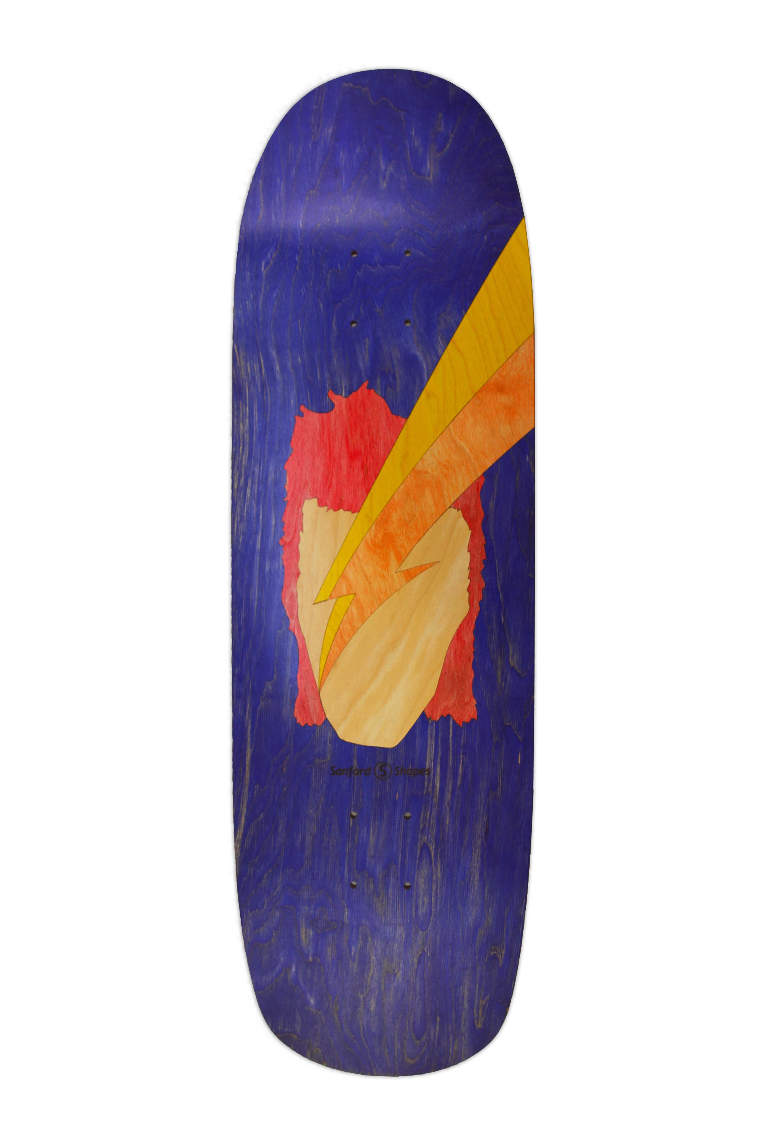 BOARD SURF SKATE  GRAPHICS 1997年発行 BOWIE: BLUE SHAPED STREET DECK 9.125