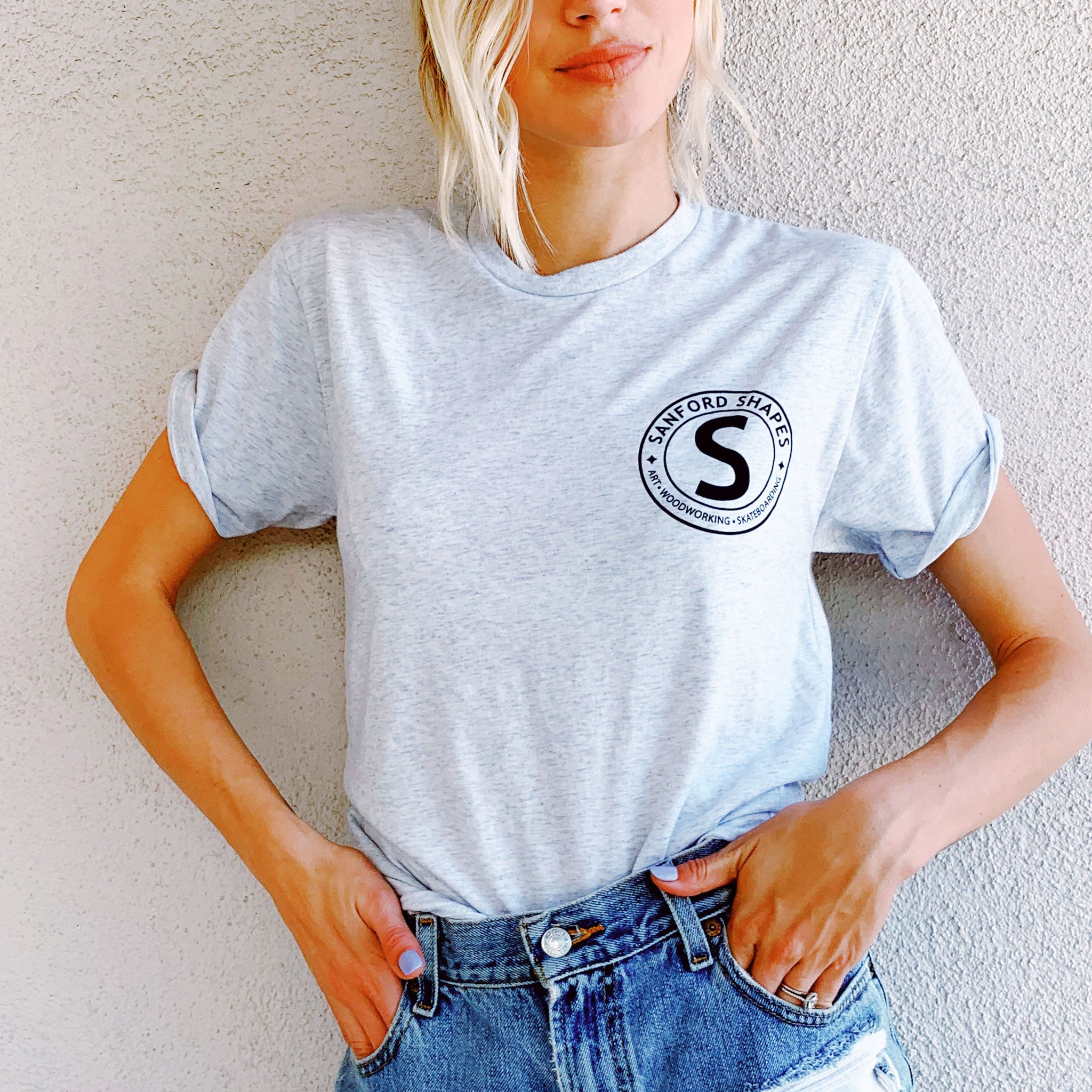 CLASSIC S/S TRI-BLEND : HEATHER WHITE – Sanford Shapes